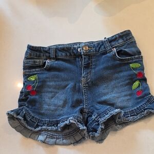 Cat & Jack Denim Shorts with Cherry Embroidery - Blue